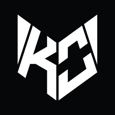 KO Logo monogram with hexagon slice shape design template
