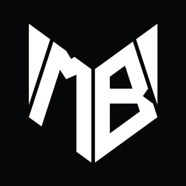 MB Logo monogram with hexagon slice shape design template