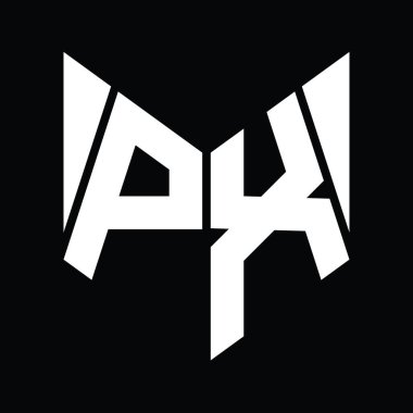 PX Logo monogram with hexagon slice shape design template