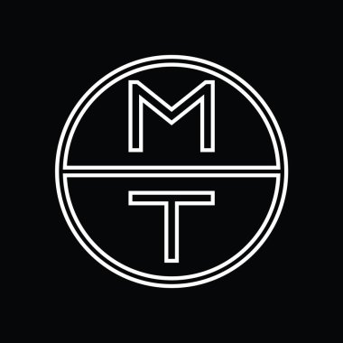 TM Logo monogram abstract inside circle stripe vector images design template