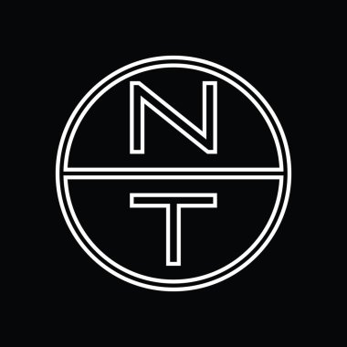 TN Logo monogram abstract inside circle stripe vector images design template