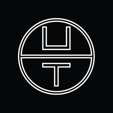 TU Logo monogram abstract inside circle stripe vector images design template