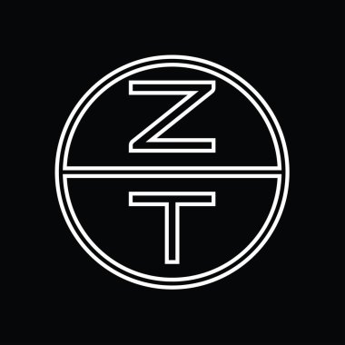 TZ Logo monogram abstract inside circle stripe vector images design template