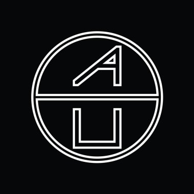 UA Logo monogram abstract inside circle stripe vector images design template
