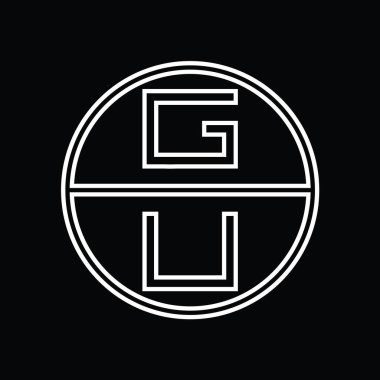 UG Logo monogram abstract inside circle stripe vector images design template