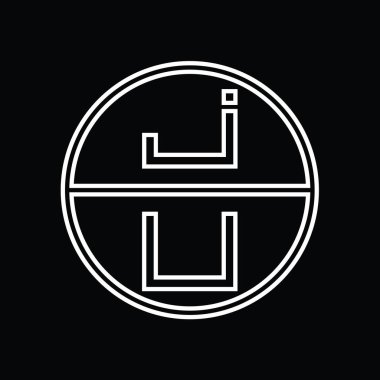 UJ Logo monogram abstract inside circle stripe vector images design template