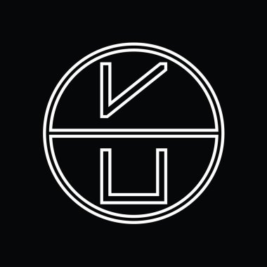 UV Logo monogram abstract inside circle stripe vector images design template