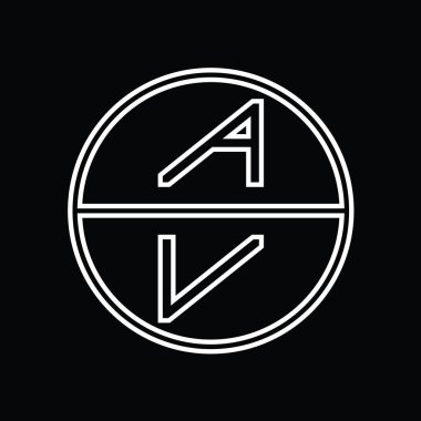 VA Logo monogram abstract inside circle stripe vector images design template