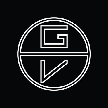 VG Logo monogram abstract inside circle stripe vector images design template
