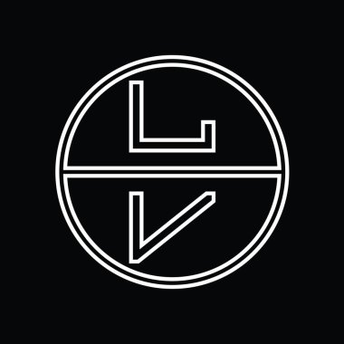 VL Logo monogram abstract inside circle stripe vector images design template