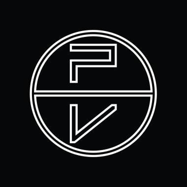 VP Logo monogram abstract inside circle stripe vector images design template