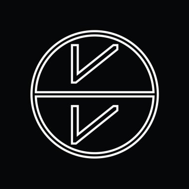 VV Logo monogram abstract inside circle stripe vector images design template