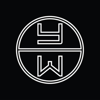 WY Logo monogram abstract inside circle stripe vector images design template
