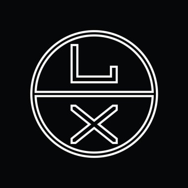 XL Logo monogram abstract inside circle stripe vector images design template