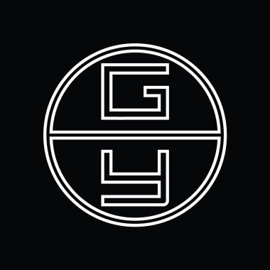 YG Logo monogram abstract inside circle stripe vector images design template