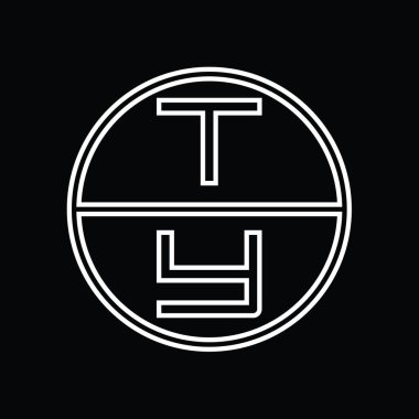 YT Logo monogram abstract inside circle stripe vector images design template