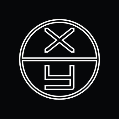 YX Logo monogram abstract inside circle stripe vector images design template