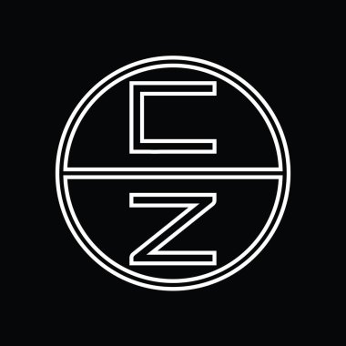 ZC Logo monogram abstract inside circle stripe vector images design template