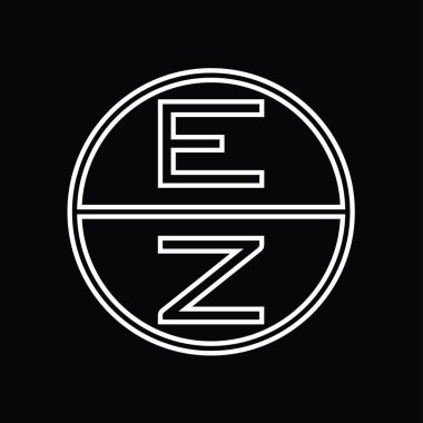 ZE Logo monogram abstract inside circle stripe vector images design template