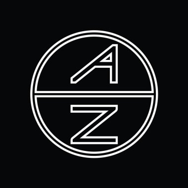 ZA Logo monogram abstract inside circle stripe vector images design template
