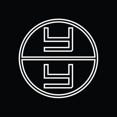YY Logo monogram abstract inside circle stripe vector images design template