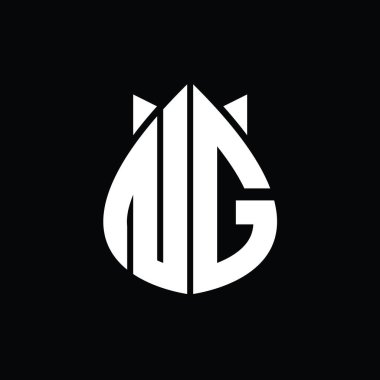 NG Logo monogram drops crown abstract shape vector images design template