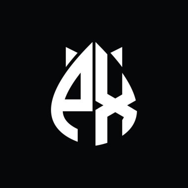 PX Logo monogram drops crown abstract shape vector images design template