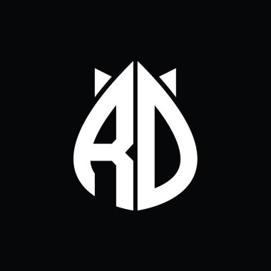 RD Logo monogram drops crown abstract shape vector images design template