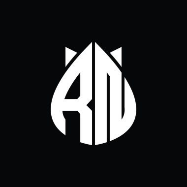 RN Logo monogram drops crown abstract shape vector images design template