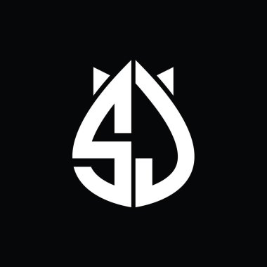 SJ Logo monogram drops crown abstract shape vector images design template