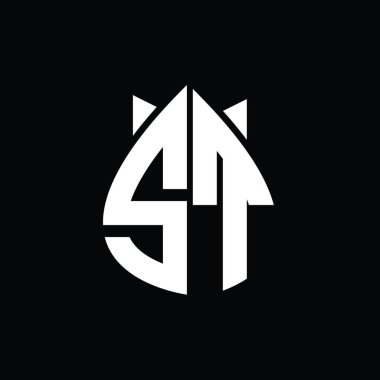 ST Logo monogram drops crown abstract shape vector images design template