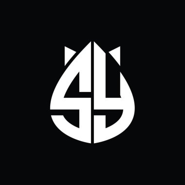 SY monogram drops crown abstract shape vector images design template