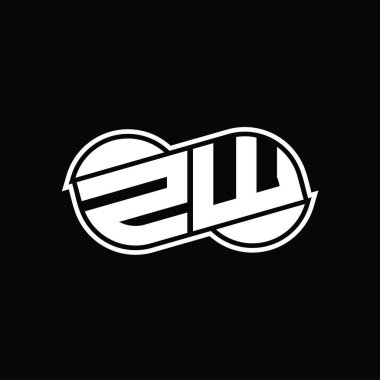 ZW Logo monogram abstract infinity shape half round vector images design template
