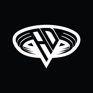 AD Logo monogram harfi üçgen biçimli dilimlenmiş tasarım şablonu