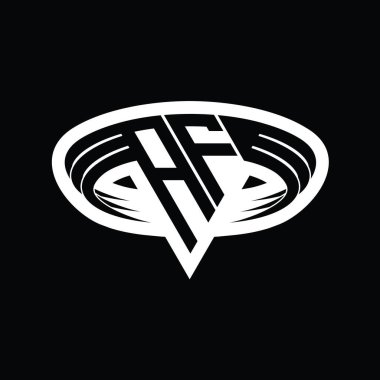 AF Logo monogram harfi üçgen biçimli dilimlenmiş tasarım şablonu