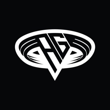 Üçgen biçimli dilimlenmiş izole tasarım şablonu içeren AG Logo monogram harfi