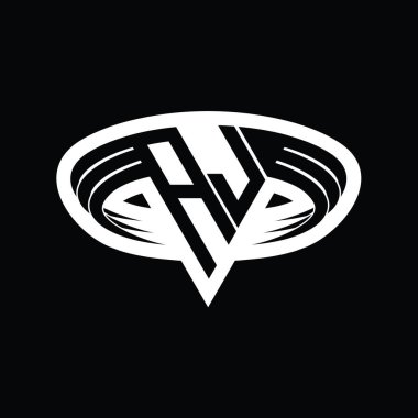 AJ Logo monogram harfi üçgen biçimli dilimlenmiş tasarım şablonu