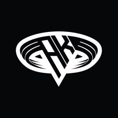 AK Logo monogram harfi üçgen biçimli dilimlenmiş tasarım şablonu