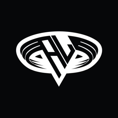 AL logo monogram harfi üçgen biçimli dilimlenmiş tasarım şablonu