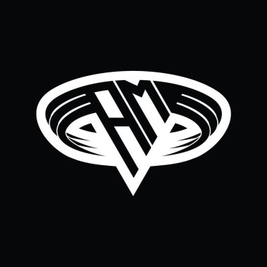 AM Logo monogram harfi üçgen biçimli dilimlenmiş tasarım şablonu