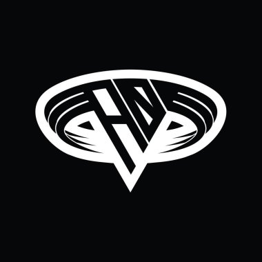 Üçgen biçimli, dilimlenmiş tasarım şablonlu AO Logo monogram harfi