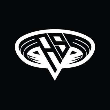 Üçgen biçimli, dilimlenmiş tasarım şablonlu AS Logo monogram harfi