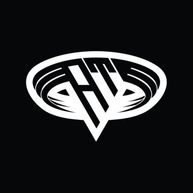 Üçgen biçimli, dilimlenmiş tasarım şablonlu AT Logo monogram harfi