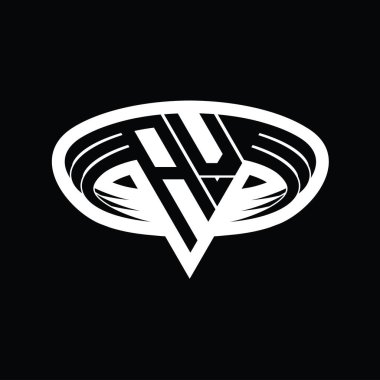 AV logo monogram harfi üçgen biçimli dilimlenmiş tasarım şablonu