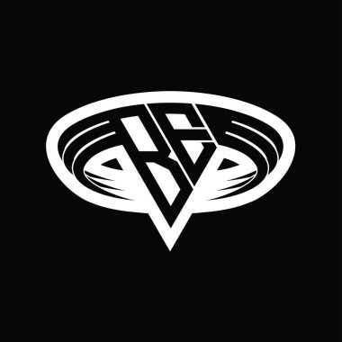 Üçgen biçimli, dilimlenmiş tasarım şablonlu BE logo harfleri