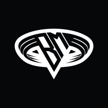 BM Logo monogram harfi üçgen biçimli dilimlenmiş tasarım şablonu