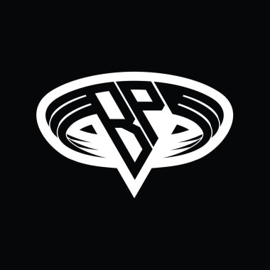 BP Logo monogram harfi üçgen biçimli dilimlenmiş tasarım şablonu