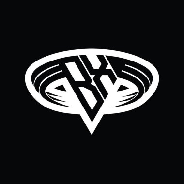 Üçgen biçimli dilimlenmiş izole tasarım şablonu içeren BX Logo monogram harfi