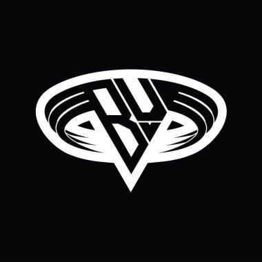Üçgen biçimli dilimlenmiş izole tasarım şablonu içeren BV logo monogram harfi