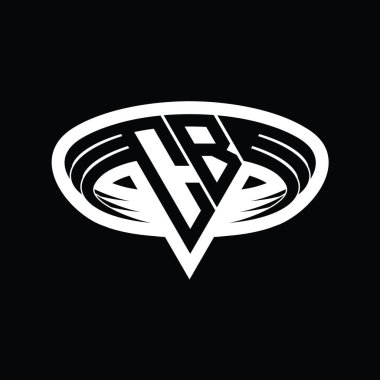 CB Logo monogram harfi üçgen biçimli dilimlenmiş tasarım şablonu